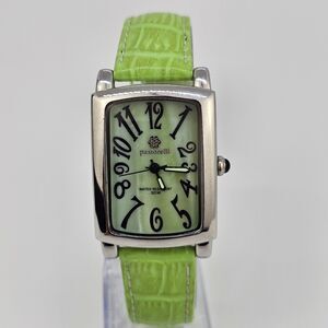 Pastorelli‎ Women's Watch 28MM Gray Dial Green Leather Band Straps New Battery
